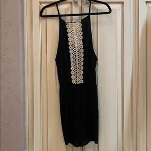 Black and white lace romper